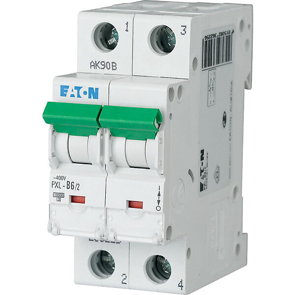 Eaton LS-Schalter m.Beschrift. B 6A, 2p PXL-B6/2